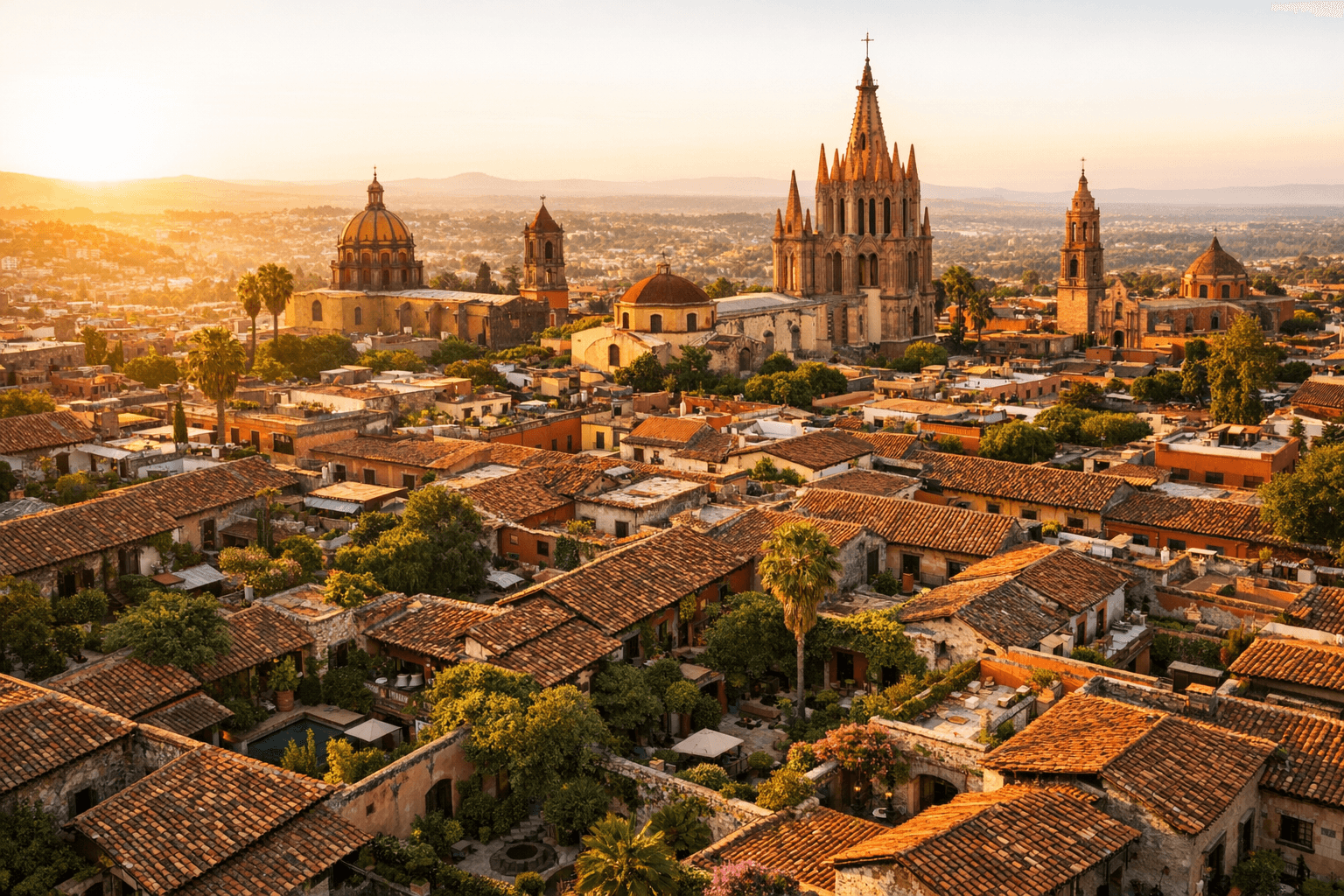 Expat arriving in a vibrant Mexican town center